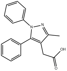 1,5-Diphenyl-3-methyl-1H-pyrazole-4-acetic acid Struktur