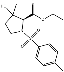 ethyl 3-hydroxy-3-methyl-1-tosylpyrrolidine-2-carboxylate Struktur