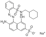 sodium 6-amino-5-[[2-[(cyclohexylmethylamino)sulphonyl]phenyl]azo]-4-hydroxynaphthalene-2-sulphonate Struktur