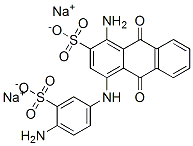 1-amino-4-(4-amino-3-sulphoanilino)-9,10-dihydro-9,10-dioxoanthracene-2-sulphonic acid, sodium salt Struktur