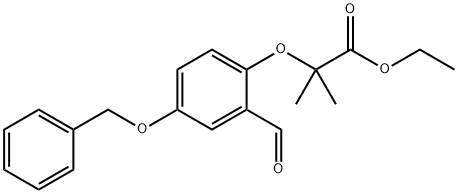 Propanoic acid, 2-[2-forMyl-4-(phenylMethoxy)phenoxy]-2-Methyl-, ethyl ester Struktur