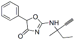 2-[(1-Ethyl-1-methyl-2-propynyl)amino]-5-phenyl-2-oxazolin-4-one Struktur