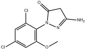 5-amino-2-(2,4-dichloro-6-methoxyphenyl)-2,4-dihydro-3H-pyrazol-3-one Struktur