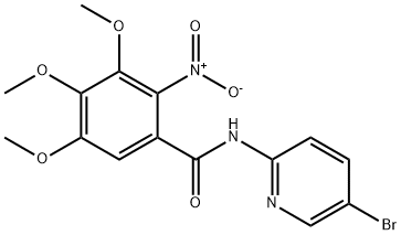 N-(5-bromo(pyridin-2-yl))(3,4,5-trimethoxy-
2-nitrophenyl)carboxamide Struktur