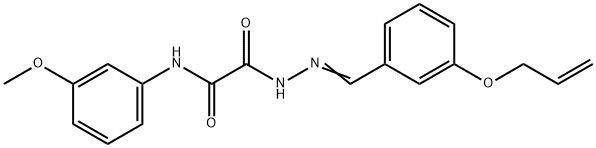 2-{2-[3-(allyloxy)benzylidene]hydrazino}-N-(3-methoxyphenyl)-2-oxoacetamide Struktur