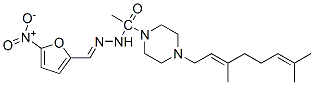 5-Nitro-2-furaldehyde [4-[(3E)-3,7-dimethyl-2,6-octadienyl]-1-piperazinylacetyl]hydrazone Struktur