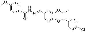 N'-{4-[(4-chlorobenzyl)oxy]-3-ethoxybenzylidene}-4-methoxybenzohydrazide Struktur