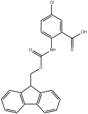 Benzoic acid, 5-chloro-2-[[(9H-fluoren-9-ylmethoxy)carbonyl]amino]- (9CI) Struktur