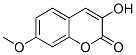 3-Hydroxy-7-methoxy-2H-1-benzopyran-2-one Struktur