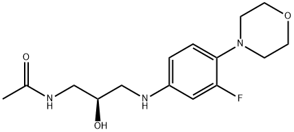 N-[(2R)-3-[[3-氟-4-（4-嗎啉基）苯基]氨基]-2-羥丙基]乙酰胺, 333753-67-6, 結構式