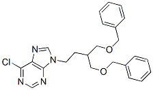 6-Chloro-9-[4-(benzyloxy)-3-[(benzyloxy)methyl]butyl]-9H-purine Struktur