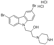 3,6-DIBROMO-ALPHA-(1-PIPERAZINYLMETHYL)-9H-CARBAZOLE-9-ETHANOL DIHYDROCHLORIDE Struktur