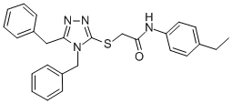 2-[(4,5-DIBENZYL-4H-1,2,4-TRIAZOL-3-YL)SULFANYL]-N-(4-ETHYLPHENYL)ACETAMIDE Struktur