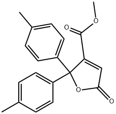 2,5-Dihydro-5-oxo-2,2-di(p-tolyl)-3-furancarboxylic acid methyl ester Struktur