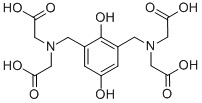 ((3-[(BIS-CARBOXYMETHYL-AMINO)-METHYL]-2,5-DIHYDROXY-BENZYL)-CARBOXYMETHYL-AMINO)-ACETIC ACID Struktur