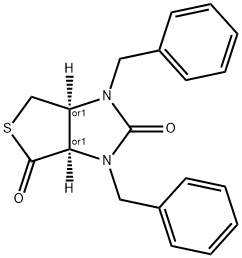 cis-(±)-1,3-dibenzyldihydro-1H-thieno[3,4-d]imidazole-2,4(3H,3aH)-dione Struktur