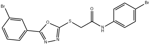 N-(4-bromophenyl)-2-{[5-(3-bromophenyl)-1,3,4-oxadiazol-2-yl]sulfanyl}acetamide Struktur