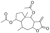 4,7-Bis(acetyloxy)decahydro-4a,8-dimethyl-3-methyleneazuleno[6,5-b]furan-2(3H)-one Struktur