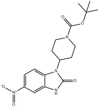 1-(1-BOC-PIPERIDIN-4-YL)-5-NITRO-1,3-DIHYDRO-1H-BENZOIMIDAZOL-2-ONE Struktur