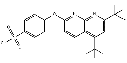 Benzenesulfonyl chloride, 4-[[5,7-bis(trifluoromethyl)-1,8-naphthyridin-2-yl]oxy]- (9CI) Struktur