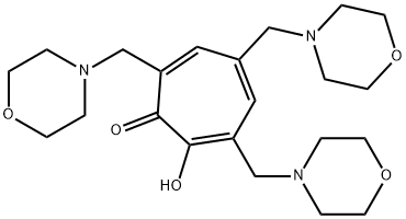 2-Hydroxy-3,5,7-tris(morpholinomethyl)-2,4,6-cycloheptatrien-1-one Struktur