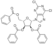 9-(2'', 3'', 5''-TRI-O-BENZOYL-β-L-RIBOFURANOSYL)-2, 6-DICHLOROPURINE Struktur