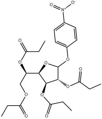 D-Glucofuranoside, 4-nitrophenyl, 2,3,5,6-tetrapropanoate Struktur