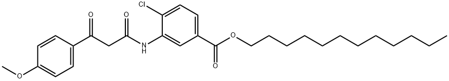 2'-Chloro-5'-(dodecyloxycarbonyl)-2-(4-methoxybenzoyl)acetanilide Struktur