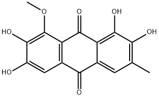 1,2,6,7-Tetrahydroxy-8-methoxy-3-methyl-9,10-anthraquinone Struktur