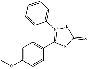 5-(4-Methoxyphenyl)-4-phenyl-1,3,4-thiadiazol-4-ium-2-thiolate Struktur