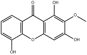 1,3,5-Trihydroxy-2-methoxyxanthone Struktur