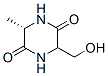 2,5-Piperazinedione, 3-(hydroxymethyl)-6-methyl-, (6S)- (9CI) Struktur