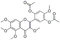 2',5'-Di(acetyloxy)-3,4',5,6,7-pentamethoxyflavone Struktur