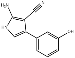 2-amino-4-(3-hydroxyphenyl)-1H-pyrrole-3-carbonitrile Struktur