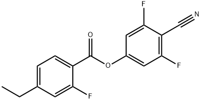 Benzoic acid, 4-ethyl-2-fluoro-, 4-cyano-3,5-difluorophenyl ester Struktur