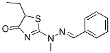 5-Ethyl-2-[1-methyl-2-(phenylmethylene)hydrazino]thiazol-4(5H)-one Struktur