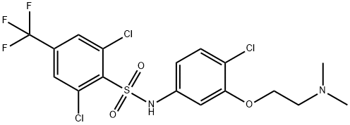 BenzenesulfonaMide, 2,6-dichloro-N-[4-chloro-3-[2-(diMethylaMino)ethoxy]phenyl]-4-(trifluoroMethyl)- Struktur