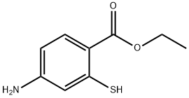 Benzoic acid, 4-amino-2-mercapto-, ethyl ester (9CI) Struktur