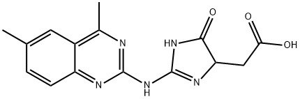 [2-(4,6-DIMETHYL-QUINAZOLIN-2-YLAMINO)-5-OXO-4,5-DIHYDRO-1H-IMIDAZOL-4-YL]-ACETIC ACID Struktur