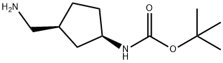 Carbamic acid, [(1R,3S)-3-(aminomethyl)cyclopentyl]-, 1,1-dimethylethyl ester Struktur