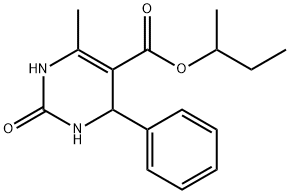 5-Pyrimidinecarboxylicacid,1,2,3,4-tetrahydro-6-methyl-2-oxo-4-phenyl-,1-methylpropylester(9CI) Struktur