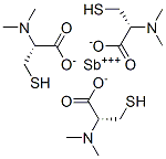 Antimonate(3-), (2,3-dihydroxybutanedioato(4-)-O2,O3)(3-mercapto-L-val inato(2-)-N,S)-, sodium dihydrogen, (T-4-(R-(R*,R*)))- Struktur