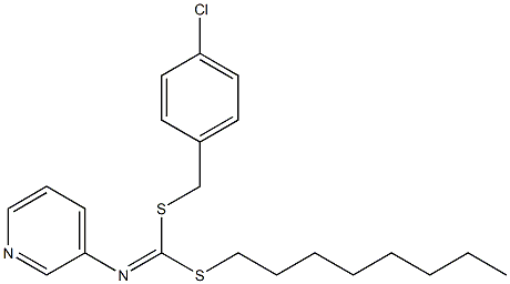 (4-Chlorophenyl)methyl octyl-3-pyridinylcarbonimidodithioate Struktur