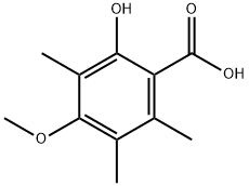 2-Hydroxy-4-methoxy-3,5,6-trimethylbenzoic acid Struktur