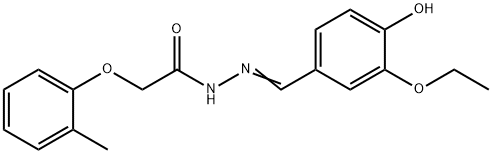 N'-(3-ethoxy-4-hydroxybenzylidene)-2-(2-methylphenoxy)acetohydrazide Struktur