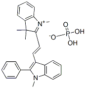 1,3,3-trimethyl-2-[2-(1-methyl-2-phenyl-1H-indol-3-yl)vinyl]-3H-indolium dihydrogen phosphate Struktur