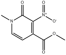 1,2-Dihydro-1-methyl-3-nitro-2-oxo-4-pyridinecarboxylic acid methyl ester Struktur