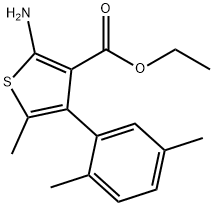 2-AMINO-4-(2,5-DIMETHYL-PHENYL)-5-METHYL-THIOPHENE-3-CARBOXYLIC ACID ETHYL ESTER Struktur