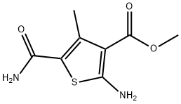 2-AMINO-5-CARBAMOYL-4-METHYL-THIOPHENE-3-CARBOXYLIC ACID METHYL ESTER Struktur