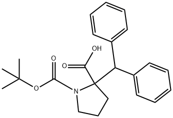 BOC-<ALPHA>-(DIPHENYLMETHYL)-DL-PRO-OH Struktur